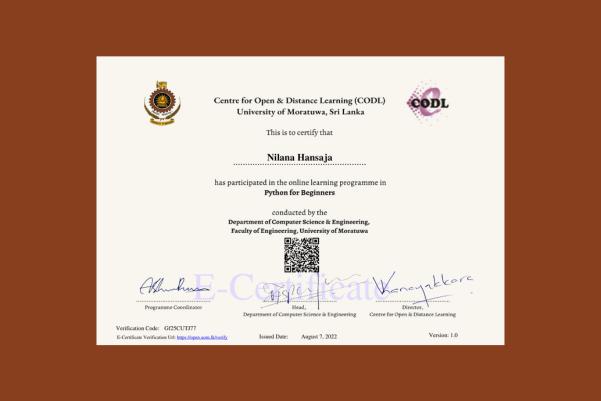 Python For Beginners Certificate